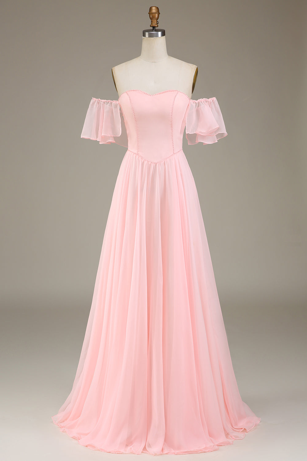 WEDTREND Women Blush Pink Bridesmaid Dress A-Line Off the Shoulder Long Wedding Party Dress WEDTREND Women Blush Pink Bridesmaid Dress A-Line Off the Shoulder Long Wedding Party Dress