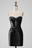 Fuchsia Sweetheart Pleated Corset Short Tight Homecoming Dress