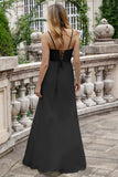 Matcha Sheath Spaghetti Straps Chiffon Floor Length Bridesmaid Dress