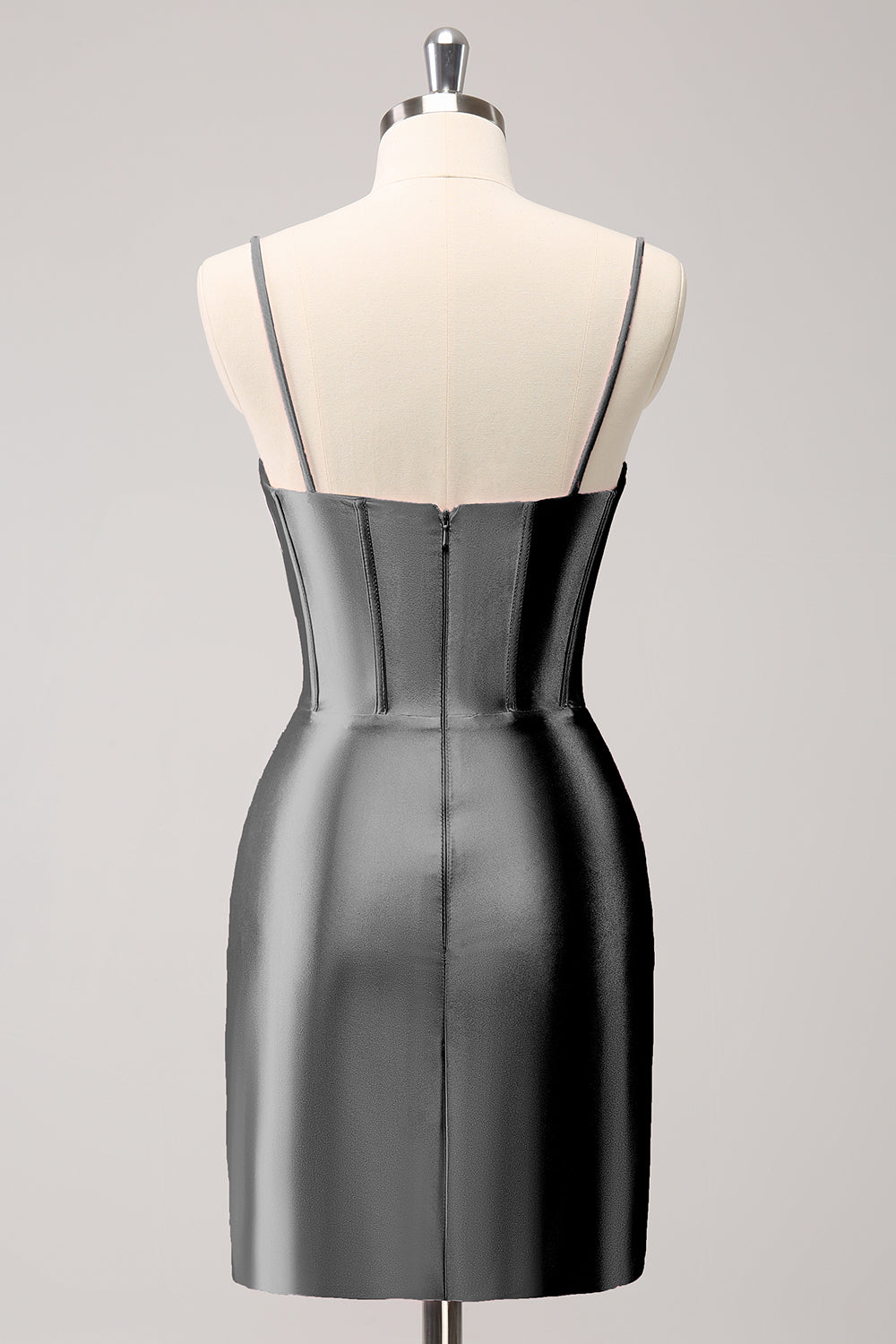 latex homecoming dress Short Metallic Homecoming Dress with Strappy Back Crazy Plum Foil / XLarge