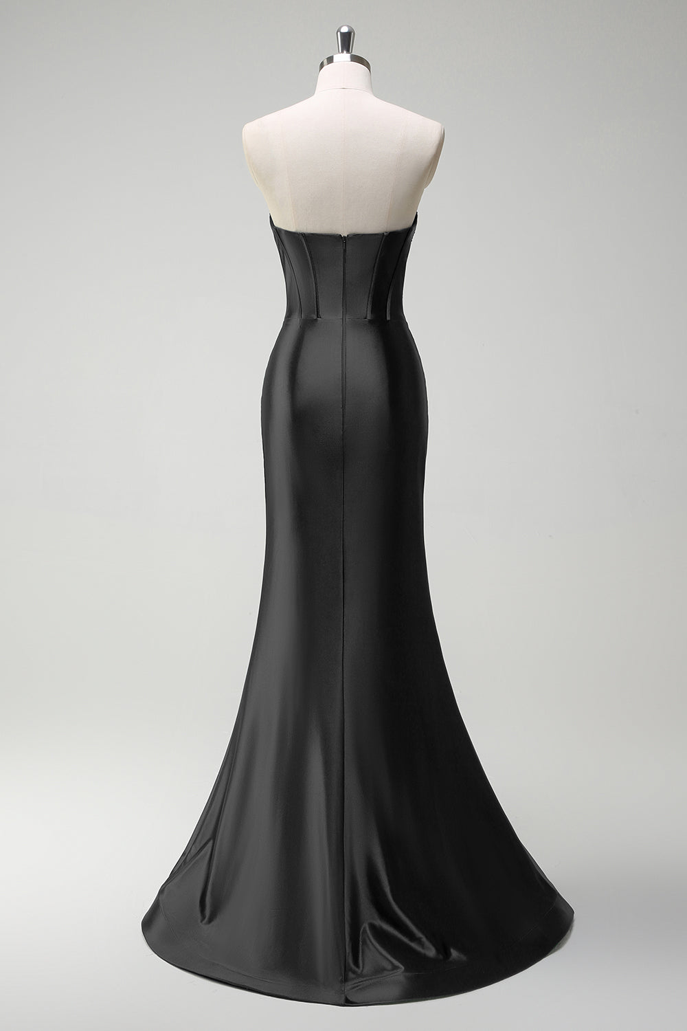 strapless mermaid prom dress WEDTREND Women Dark Green Prom Dress with Beading Mermaid Removable Straps Slit Corset Cut Out Strapless Formal Dress, Black / US8