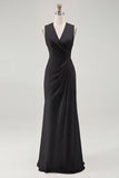 White A Line V-Neck Ruched Engagement Dress