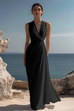 White A Line V-Neck Ruched Engagement Dress