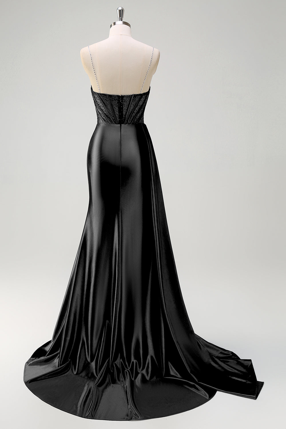 WEDTREND Women Navy Prom Dress With Slit Mermaid Watteau Train Spaghetti Straps Deep V-Neck Corset Beaded Pleated Long Evening Dress WEDTREND Women Navy Prom Dress With Slit Mermaid Watteau Train Spaghetti Straps Deep V-Neck Corset Beaded Pleated Long Evening Dress