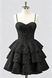 Daffodil A Line Floral Corset Tiered Ruffle Short Homecoming Dress