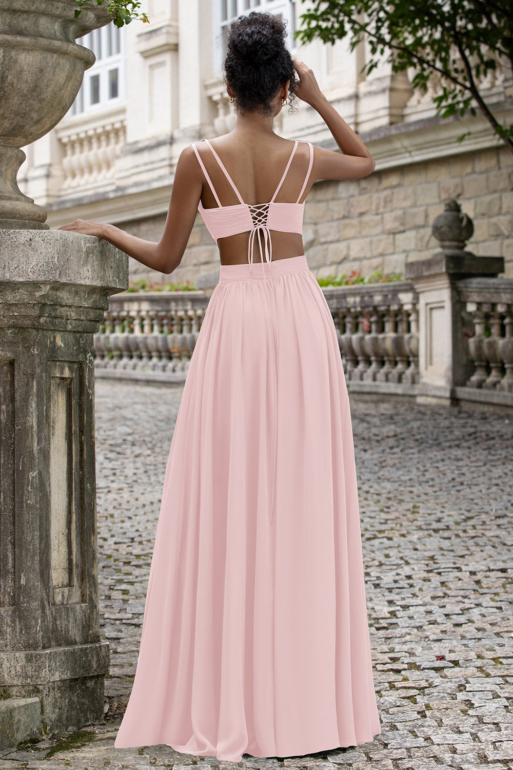 Wedtrend Women Ink Blue Wedding Party Guest Dress A Line V Neck Pleated Backless Chiffon Maxi Dress with Lace Up Back WEDTREND Wedtrend Women Ink Blue Wedding Party Guest Dress A Line V Neck Pleated Backless Chiffon Maxi Dress with Lace Up Back WEDTREND
