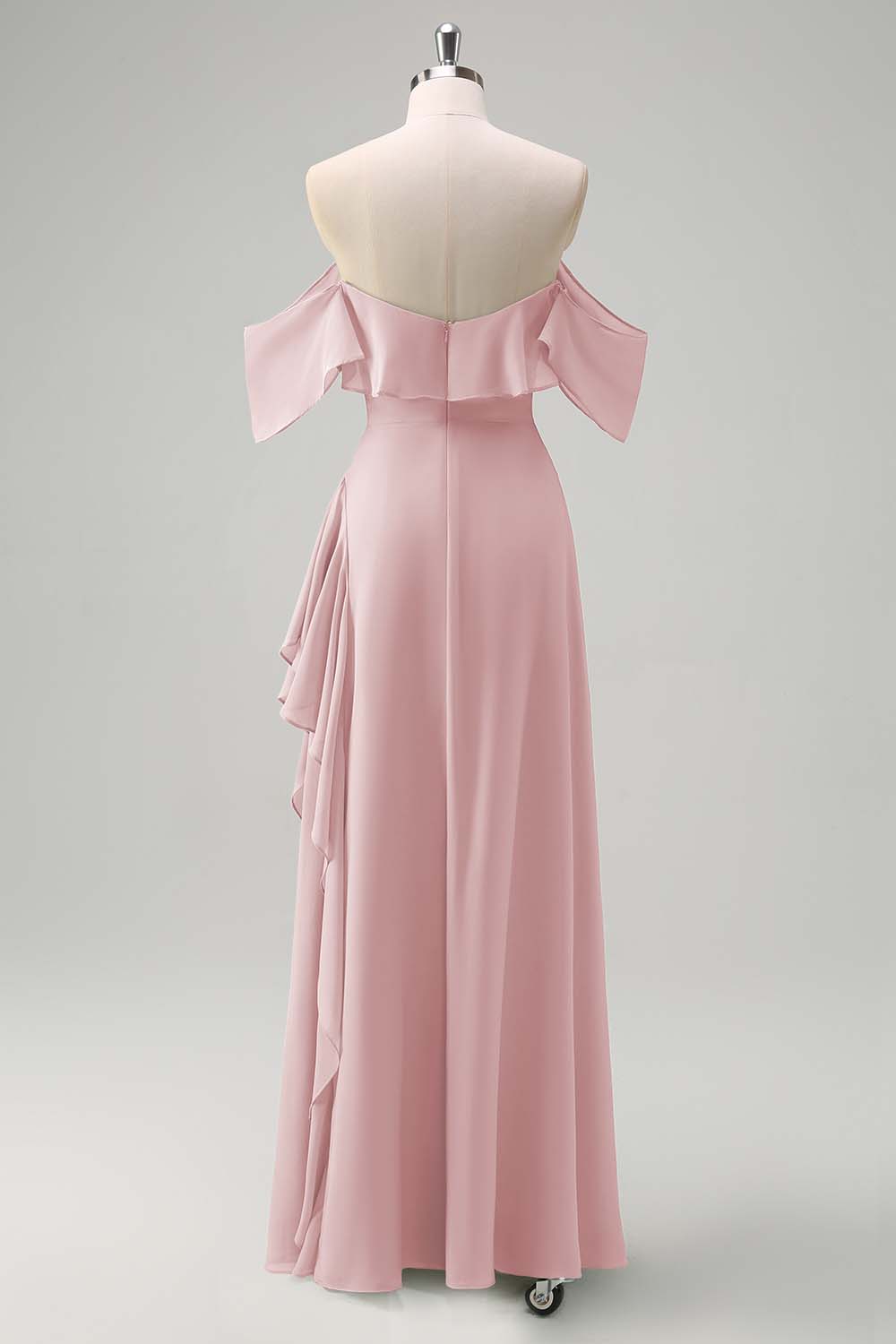 Wedtrend Women Light Green Bridesmaid Dress with Ruffle Slit Sheath Off The Shoulder Chiffon Long Wedding Guest Dress WEDTREND Wedtrend Women Light Green Bridesmaid Dress with Ruffle Slit Sheath Off The Shoulder Chiffon Long Wedding Guest Dress WEDTREND