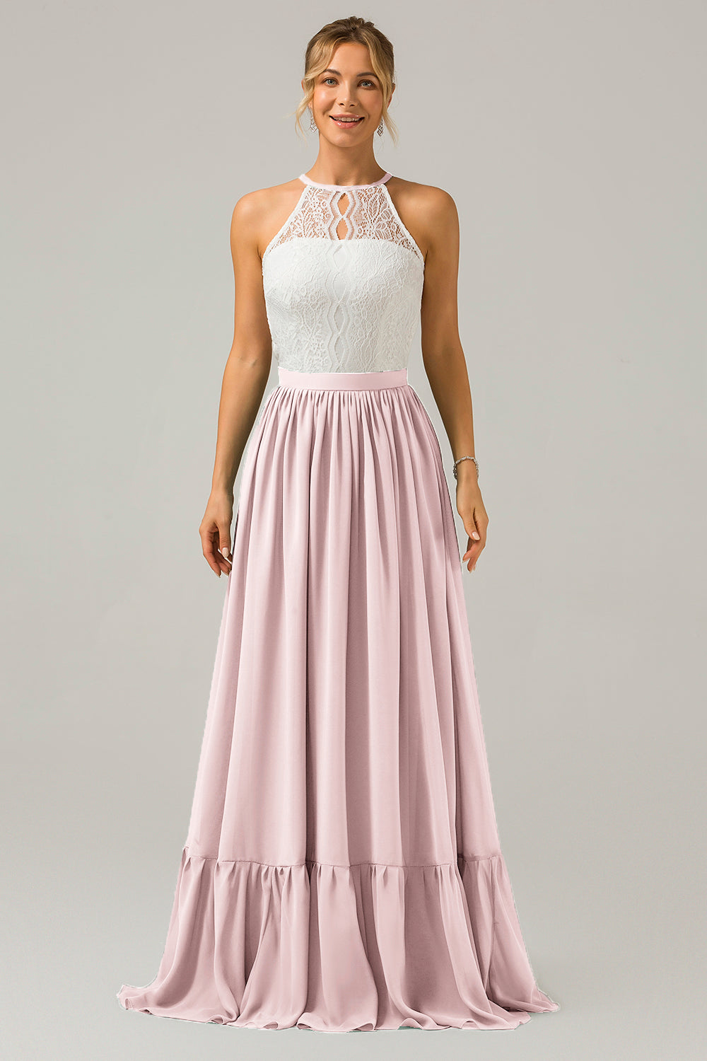 Wedtrend Women Bridesmaid Dress With Lace A-Line Spaghetti Straps Pleated Long Wedding Party Dress WEDTREND Wedtrend Women Bridesmaid Dress With Lace A-Line Spaghetti Straps Pleated Long Wedding Party Dress WEDTREND