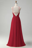 Stylish Yellow A Line Halter Pleated Long Bridesmaid Dress with Flower