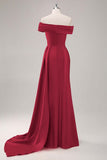 Champagne Mermaid One Shoulder Pleated Long Formal Dress with Side Streamer