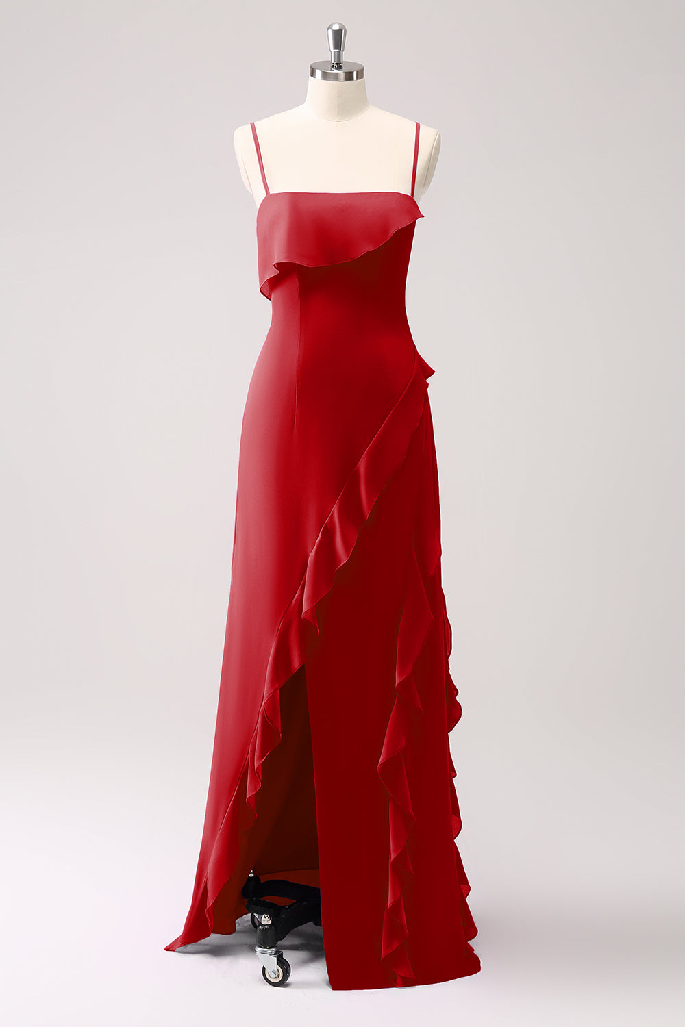 Wedtrend Women Sheath Bridesmaid Dress with Slit Spaghetti Straps Ruffle Long Wedding Party Guest Dress WEDTREND Wedtrend Women Sheath Bridesmaid Dress with Slit Spaghetti Straps Ruffle Long Wedding Party Guest Dress WEDTREND