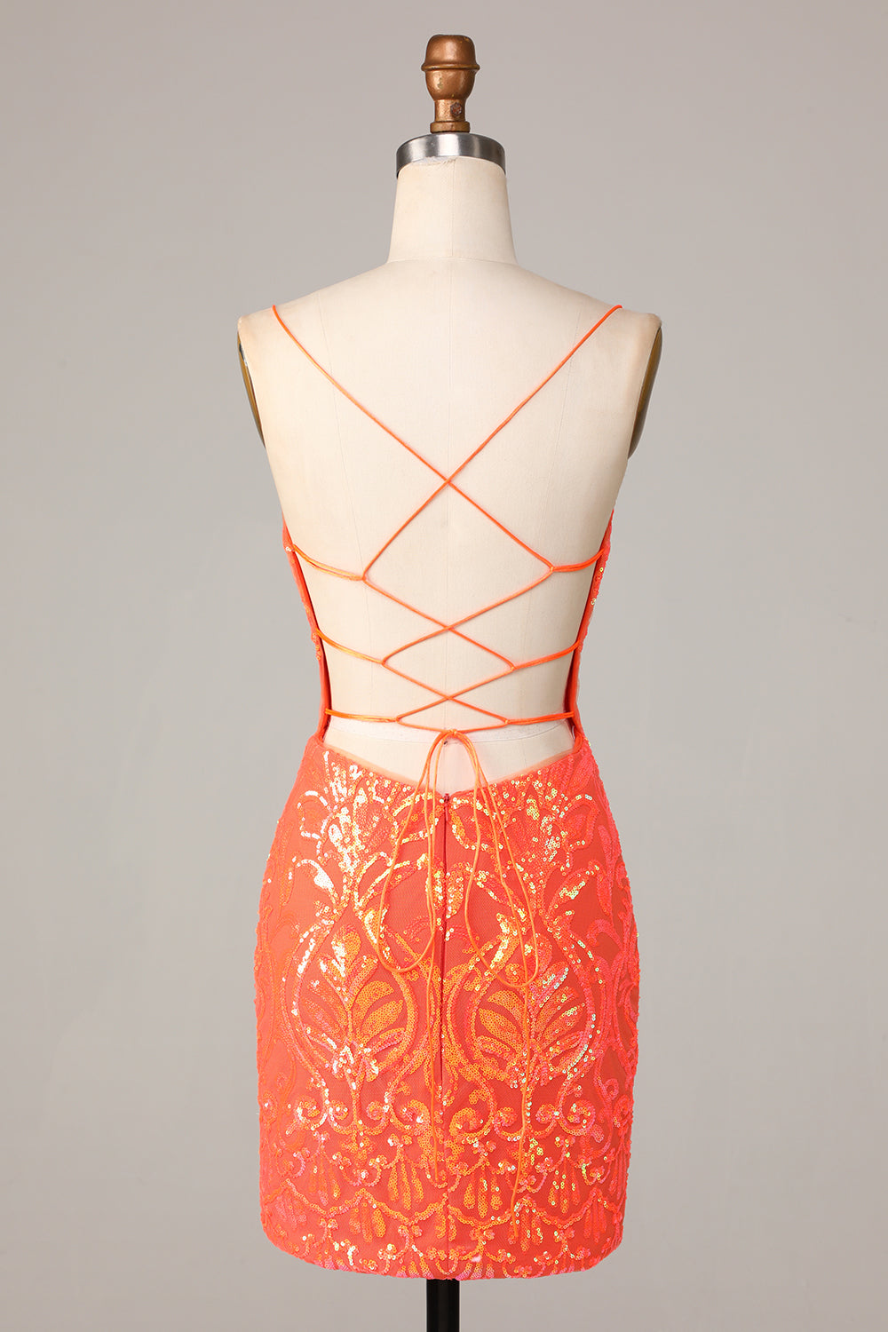 Wedtrend Women Sparkly Orange Short Homecoming Dress Bodycon Spaghetti Straps Sequins Cocktail Party Dress, Orange / US8 Wedtrend Women Sparkly Orange Short Homecoming Dress Bodycon Spaghetti Straps Sequins Cocktail Party Dress, Orange / US8