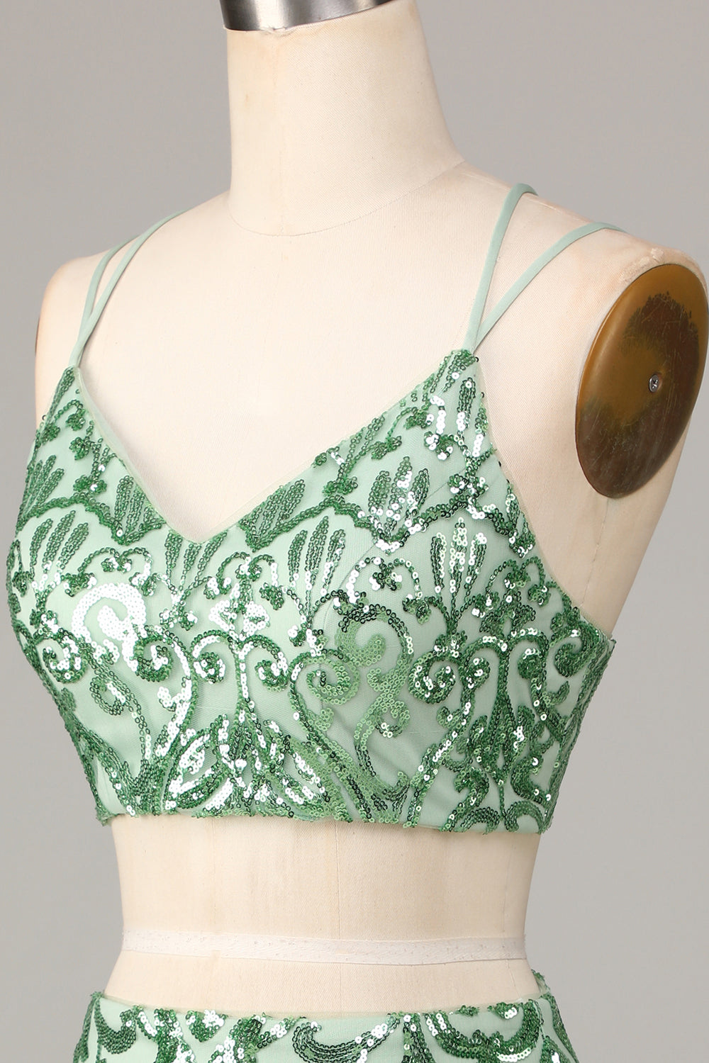 Wedtrend Women Green Sequins Short Homecoming Dress Ultimate Glow Two Piece Spaghetti Straps Cocktail Dress, Green / US2 Wedtrend Women Green Sequins Short Homecoming Dress Ultimate Glow Two Piece Spaghetti Straps Cocktail Dress, Green / US2
