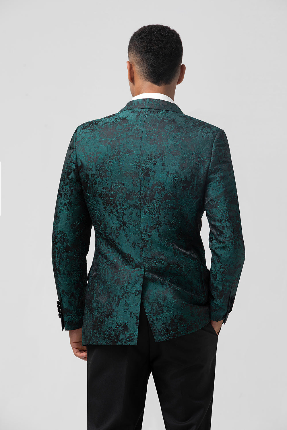 Wedtrend Men's Wedding Suits Dark Green Peak Lapel 2 Piece Double Breasted Jacquard Prom Suits WEDTREND Wedtrend Men's Wedding Suits Dark Green Peak Lapel 2 Piece Double Breasted Jacquard Prom Suits WEDTREND