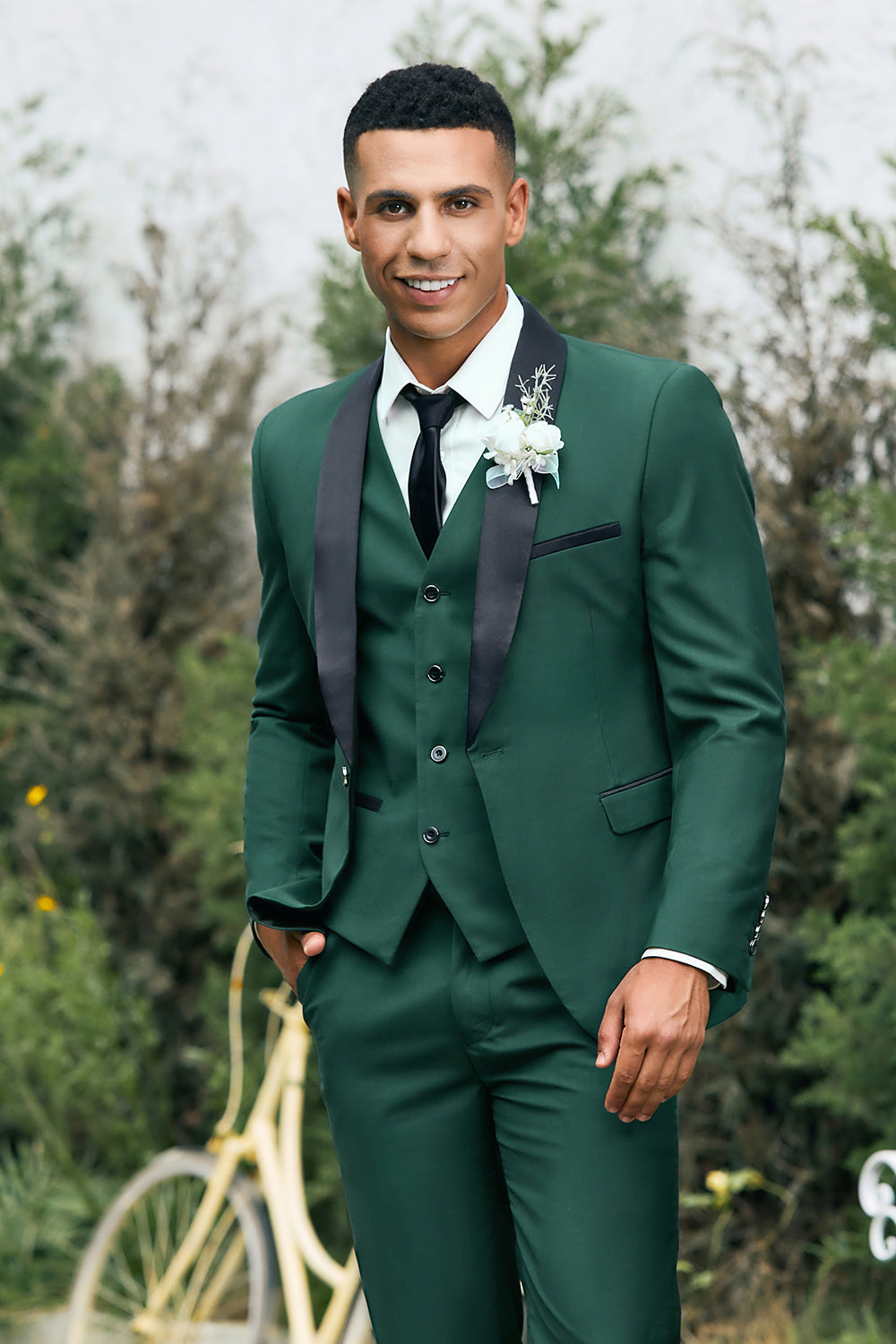 Wedtrend Men's Suits Dark Green 3-Pieces Slim Fit Shawl Lapel Tuxedos Homecoming Suits WEDTREND Wedtrend Men's Suits Dark Green 3-Pieces Slim Fit Shawl Lapel Tuxedos Homecoming Suits WEDTREND