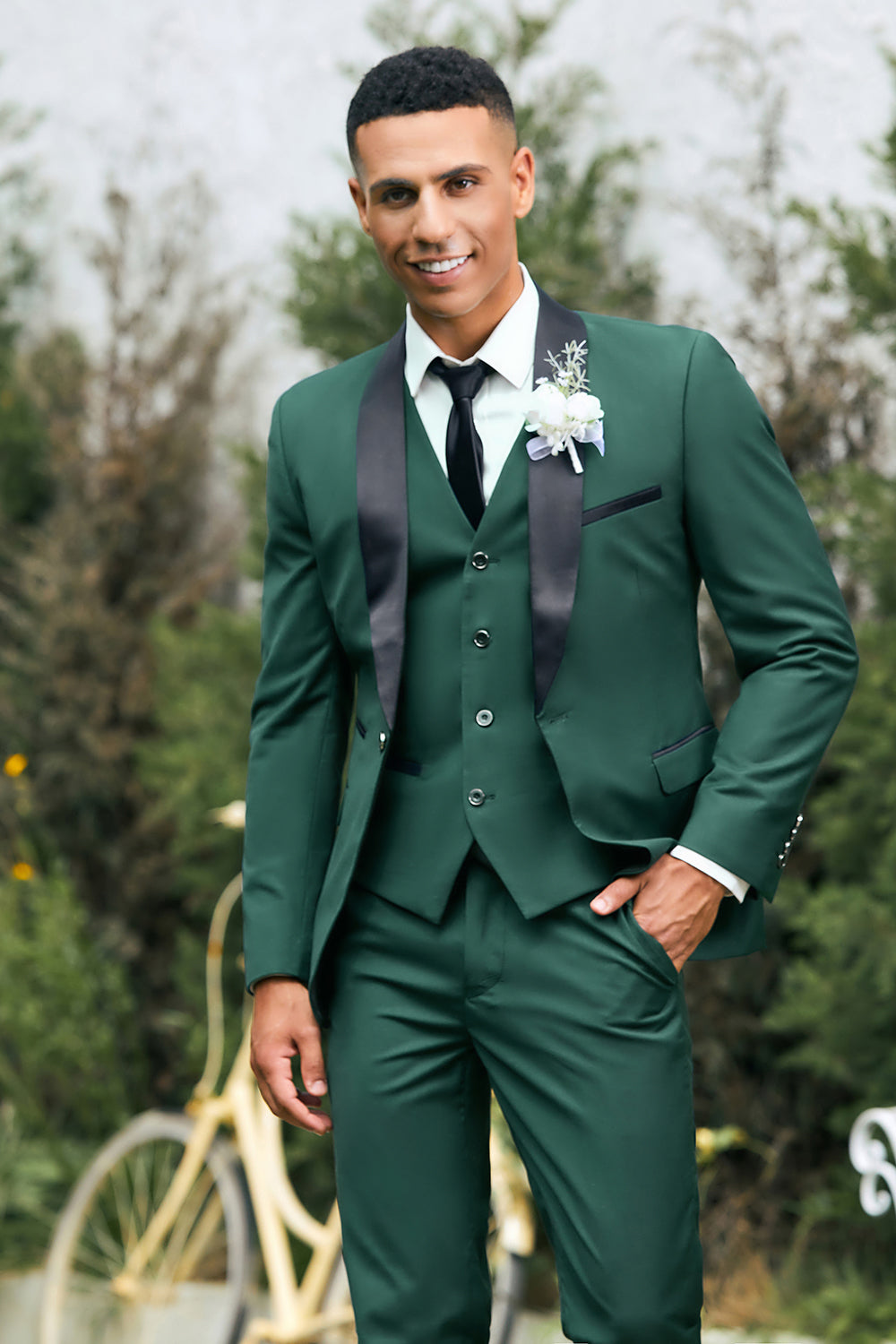 Wedtrend Men's Suits Dark Green 3-Pieces Slim Fit Shawl Lapel Tuxedos Homecoming Suits WEDTREND Wedtrend Men's Suits Dark Green 3-Pieces Slim Fit Shawl Lapel Tuxedos Homecoming Suits WEDTREND