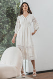 Classy A Line Tea-Length Long Sleeves Graduation Dress with Lace