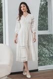 Classy A Line Tea-Length Long Sleeves Graduation Dress with Lace