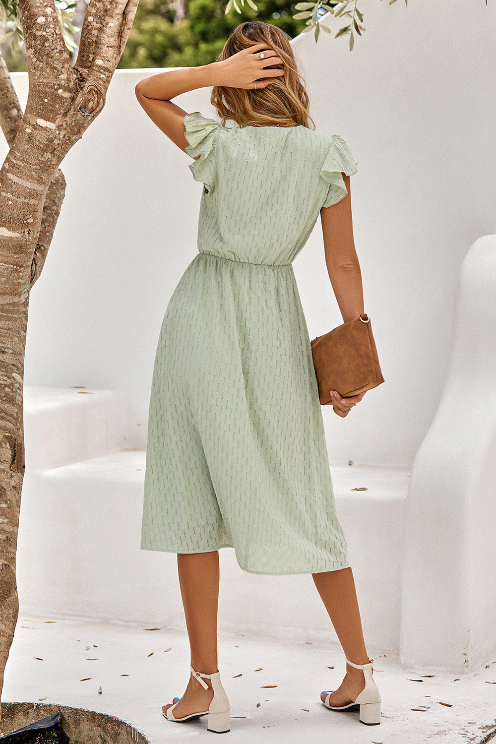 short green and white dress Freya Green Printed Short Dress