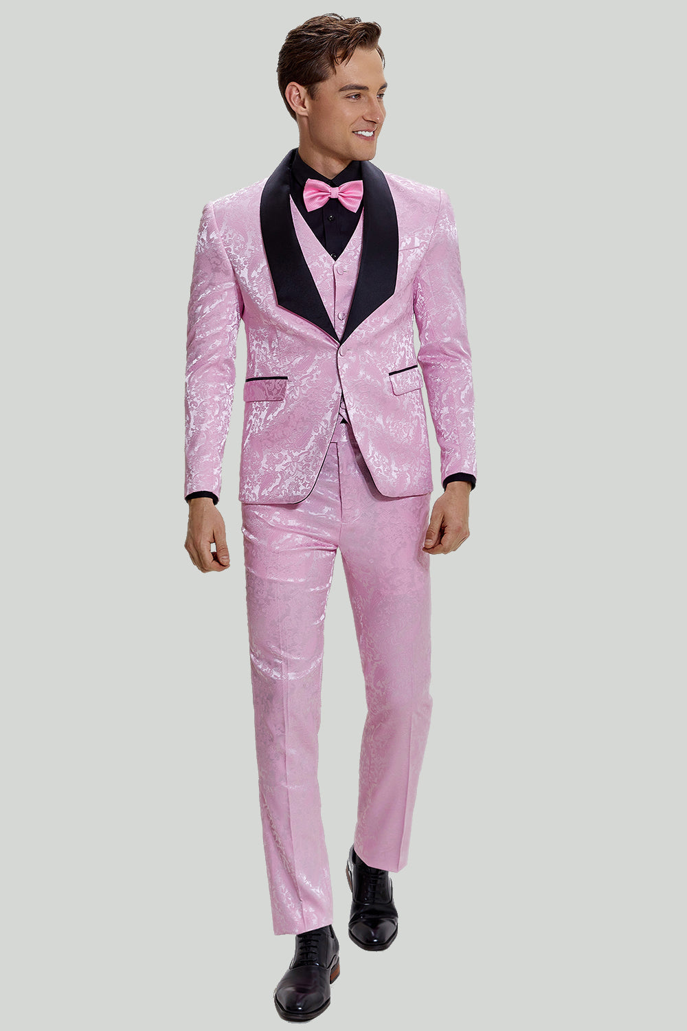 Bow Tie Jcpenney Prom Suits Wedtrend Men's Prom Suits Pink One Button Satin Shawl Lapel Pieces Formal Suits, Pink L Bow Tie Jcpenney Prom Suits Wedtrend Men's Prom Suits Pink One Button Satin Shawl Lapel Pieces Formal Suits, Pink L
