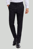 Black 2 Piece Jacquard Shawl Lapel One Button Fit Men's Wedding Suit Set