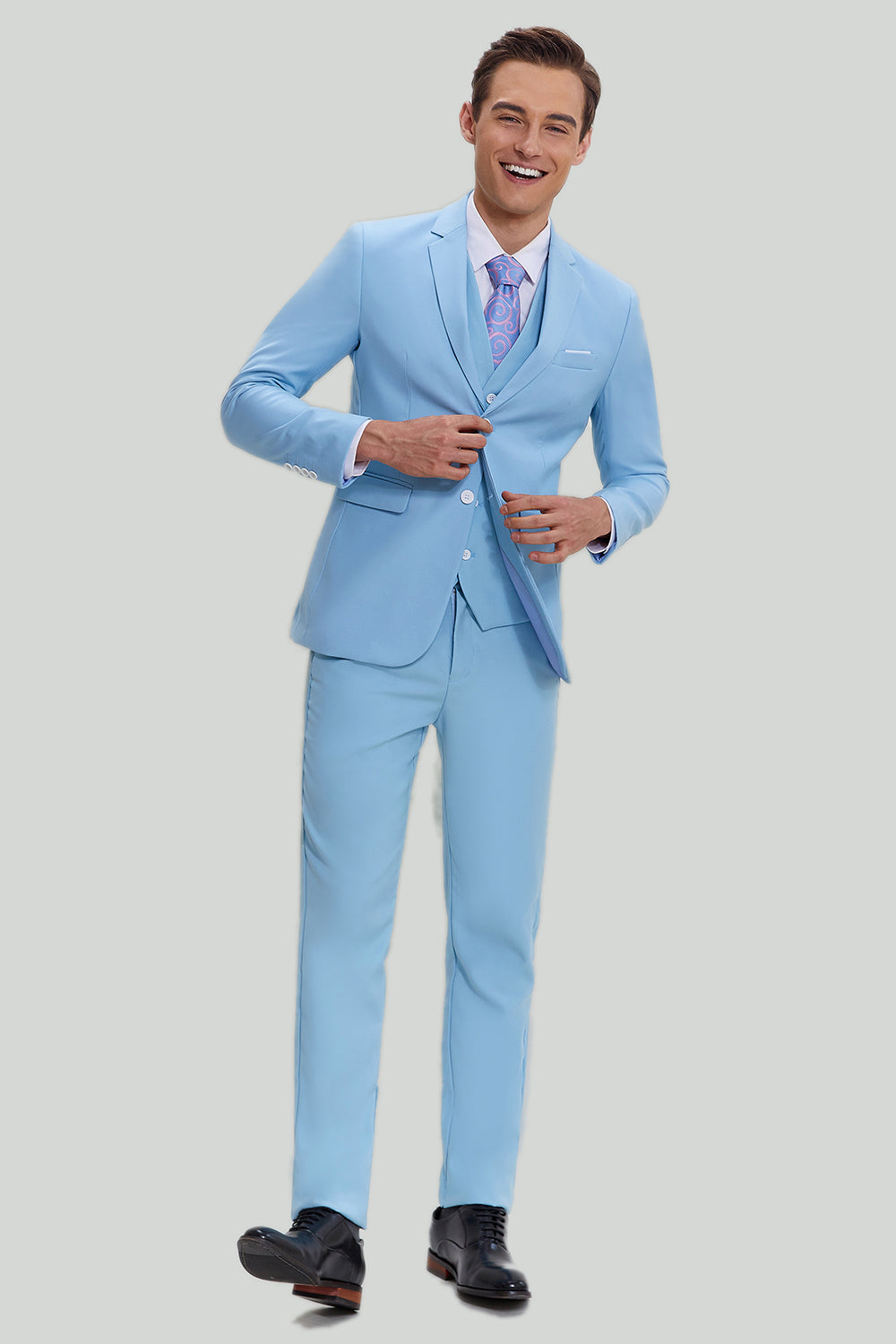 Wedtrend Men's 3 Piece Homecoming Suit Sky Blue Notched Lapel Single Breasted Prom Suits WEDTREND Wedtrend Men's 3 Piece Homecoming Suit Sky Blue Notched Lapel Single Breasted Prom Suits WEDTREND