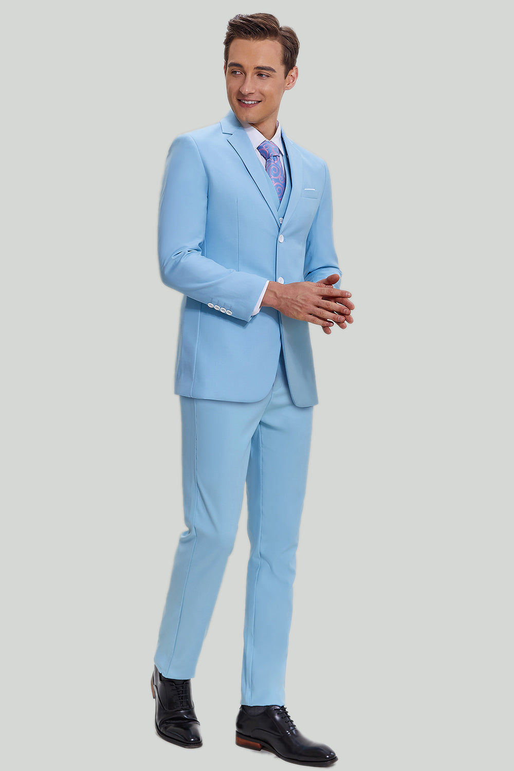 Wedtrend Men's 3 Piece Homecoming Suit Sky Blue Notched Lapel Single Breasted Prom Suits WEDTREND Wedtrend Men's 3 Piece Homecoming Suit Sky Blue Notched Lapel Single Breasted Prom Suits WEDTREND