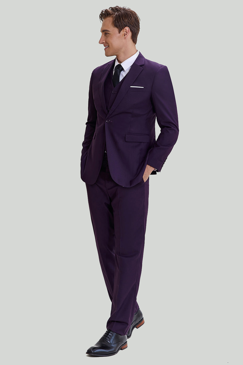 Wedtrend Men's Suits Purple Notched Lapel 3 Piece Prom Wedding Suits and Tuxedo WEDTREND Wedtrend Men's Suits Purple Notched Lapel 3 Piece Prom Wedding Suits and Tuxedo WEDTREND