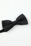 Men's Black Jacquard 5-Piece Accessory Set Tie and Bow Tie Pocket Square Flower Lapel Pin Tie Clip