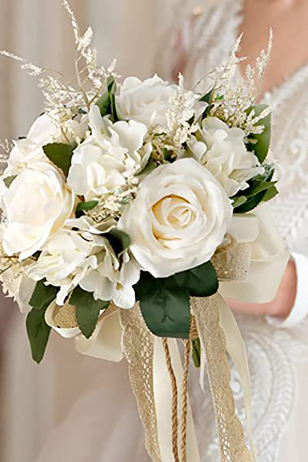 Elegant Round Silk Flower Bridal Bouquets/Bridesmaid Bouquets