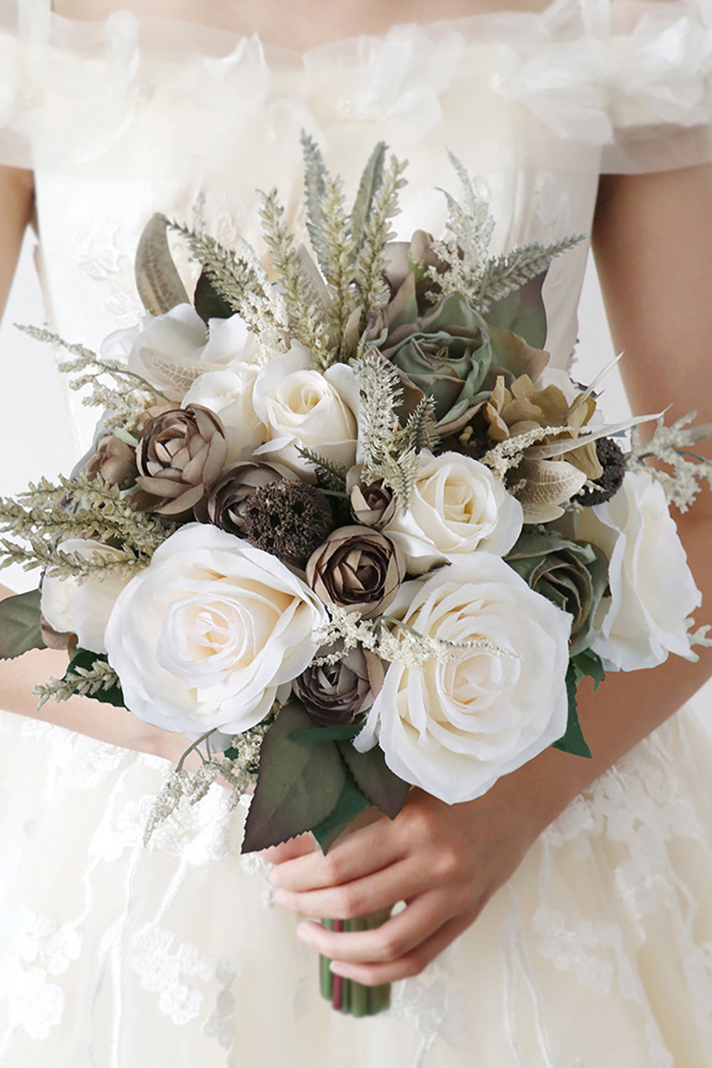 silk flowers for wedding dresses Burgundy and Taupe Silk Wedding Flowers - Reveal Silk Wedding Flowers and Bouquets Online