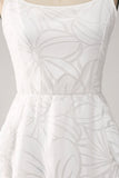 Cute A-Line Spaghetti Straps Short White Graduation Dress