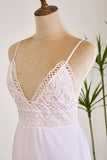Cute A Line Lace Suspender Patchwork Backless Bow White Short Graduation Dress