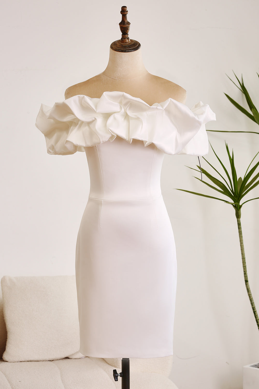 Wedtrend Women Classy White Short Graduation Dress Off Shoulder Meringue Ruffle Bodycon Homecoming Dress WEDTREND Wedtrend Women Classy White Short Graduation Dress Off Shoulder Meringue Ruffle Bodycon Homecoming Dress WEDTREND