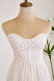 Simple Sweetheart Lace Up Little White Graduation Dress With Lace