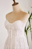 Simple Sweetheart Lace Up Little White Graduation Dress With Lace