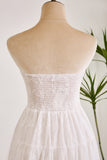 Simple Sweetheart Lace Up White Short Graduation Dress With Lace