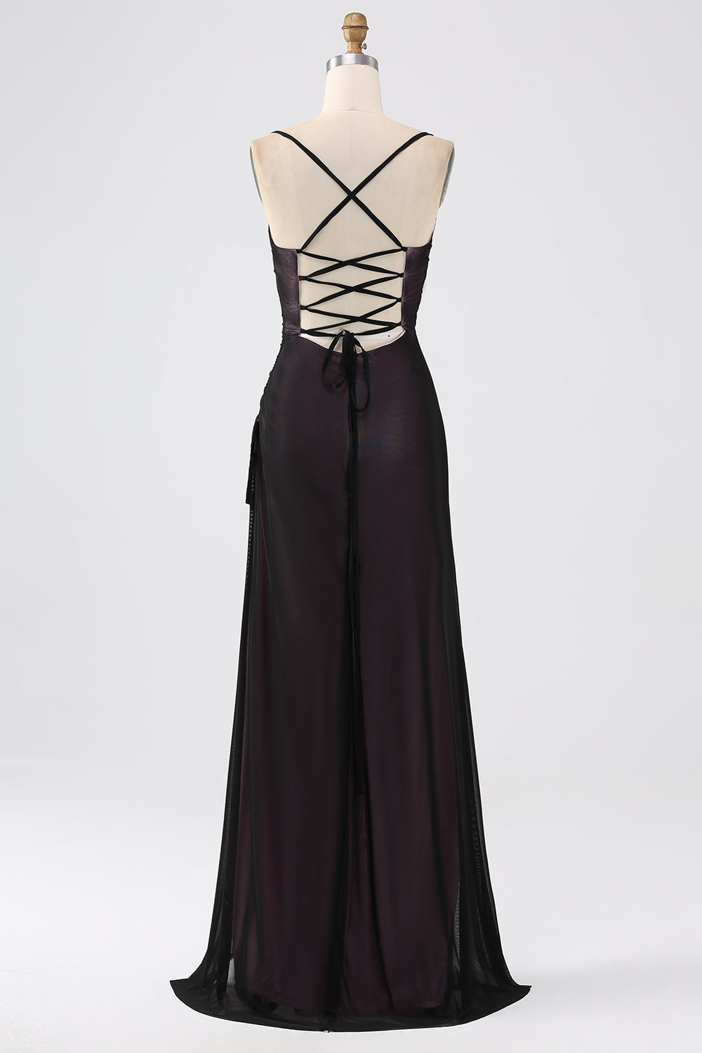 Wedtrend Women Black Blue Sheath Spaghetti Straps Backless Floor Length Bridesmaid Dress With Elasticity WEDTREND Wedtrend Women Black Blue Sheath Spaghetti Straps Backless Floor Length Bridesmaid Dress With Elasticity WEDTREND