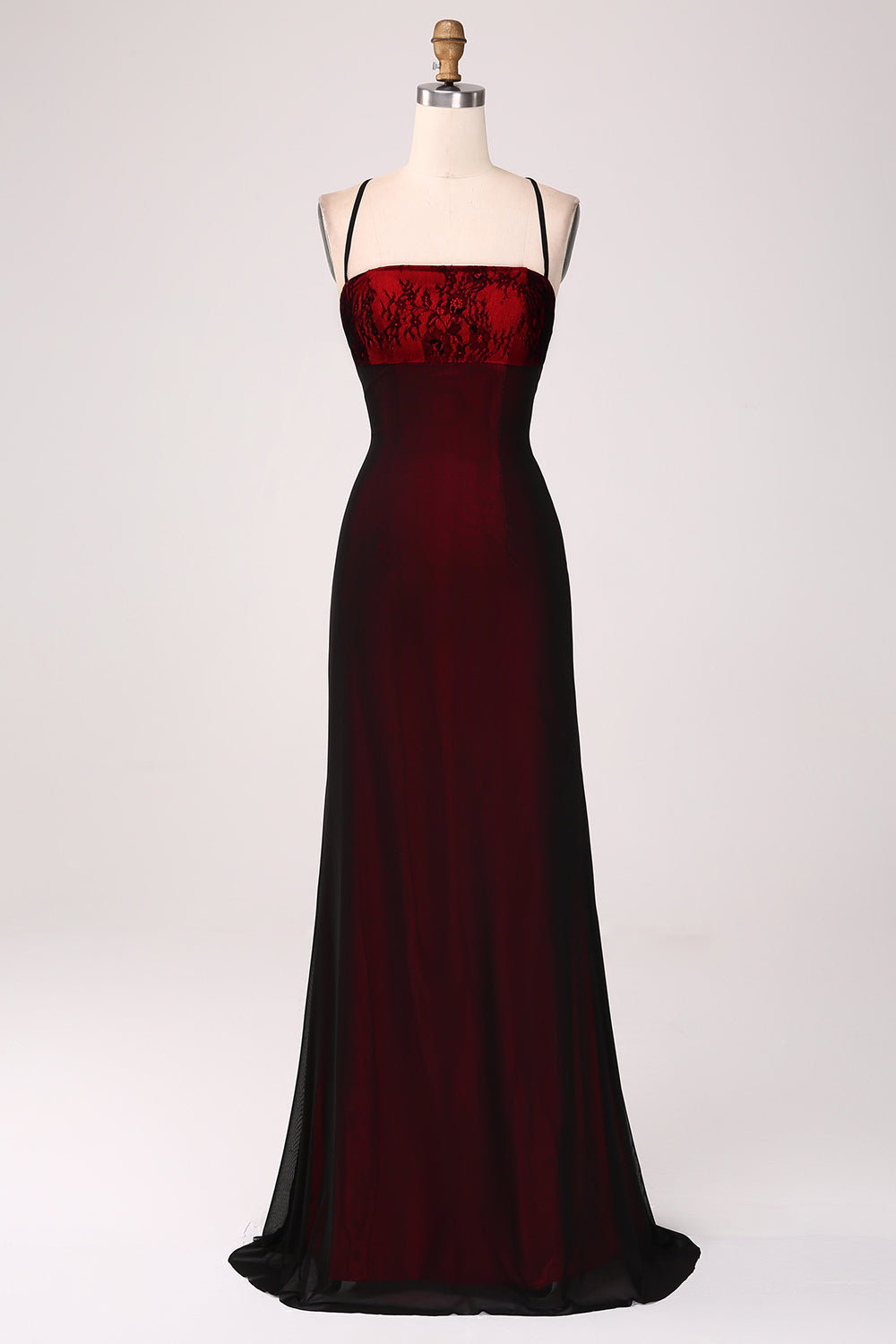 Wedtrend Women Black Red Bridesmaid Dress Sheath Spaghetti Straps Floor Length Wedding Guest Dress WEDTREND Wedtrend Women Black Red Bridesmaid Dress Sheath Spaghetti Straps Floor Length Wedding Guest Dress WEDTREND