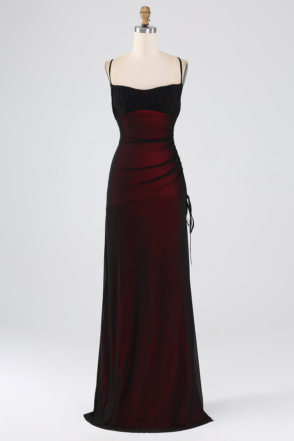 Wedtrend Women Black Red Bridesmaid Dress Sheath Spaghetti Straps Long Prom Dress WEDTREND Wedtrend Women Black Red Bridesmaid Dress Sheath Spaghetti Straps Long Prom Dress WEDTREND