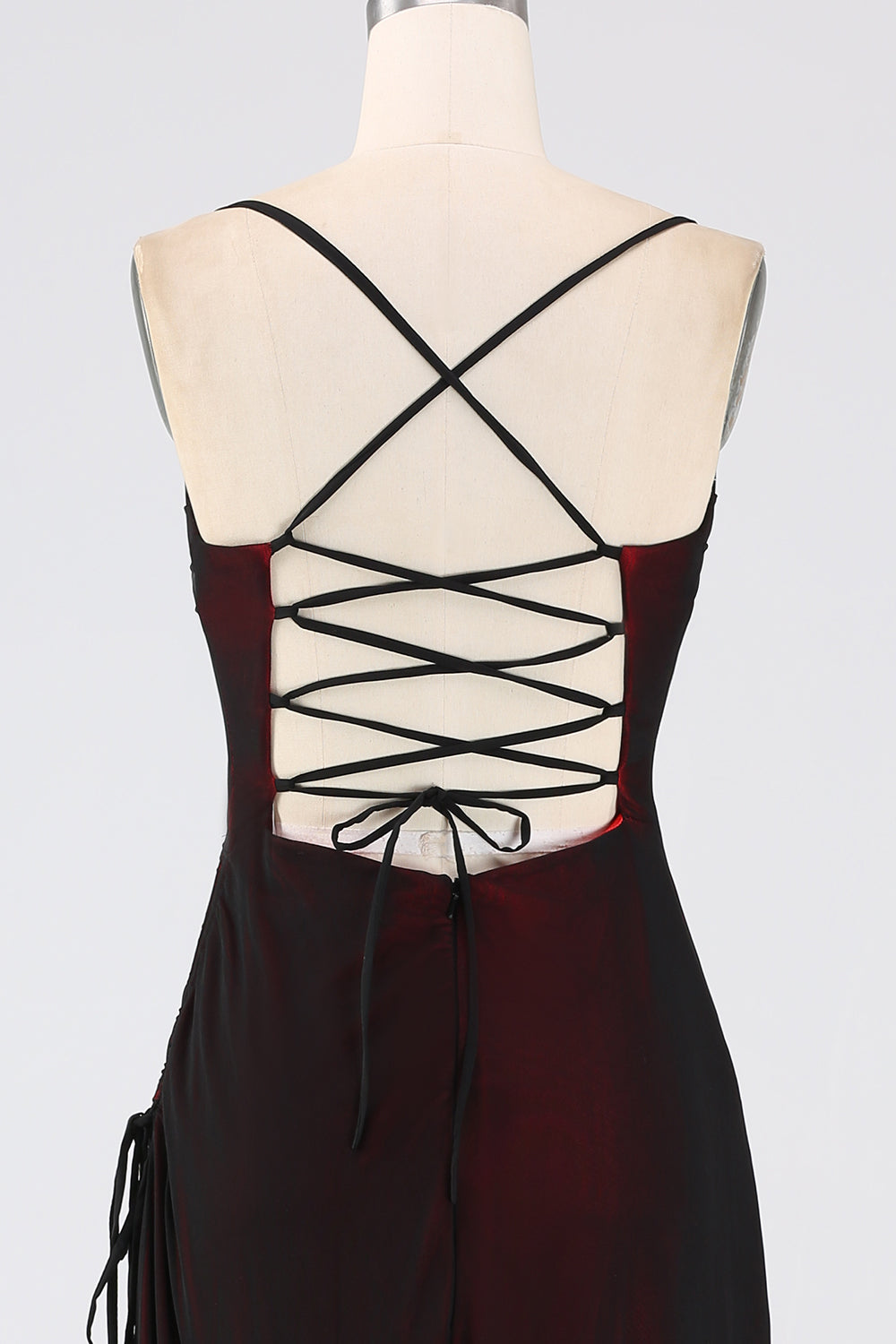 Wedtrend Women Black Red Bridesmaid Dress Sheath Spaghetti Straps Long Prom Dress WEDTREND Wedtrend Women Black Red Bridesmaid Dress Sheath Spaghetti Straps Long Prom Dress WEDTREND