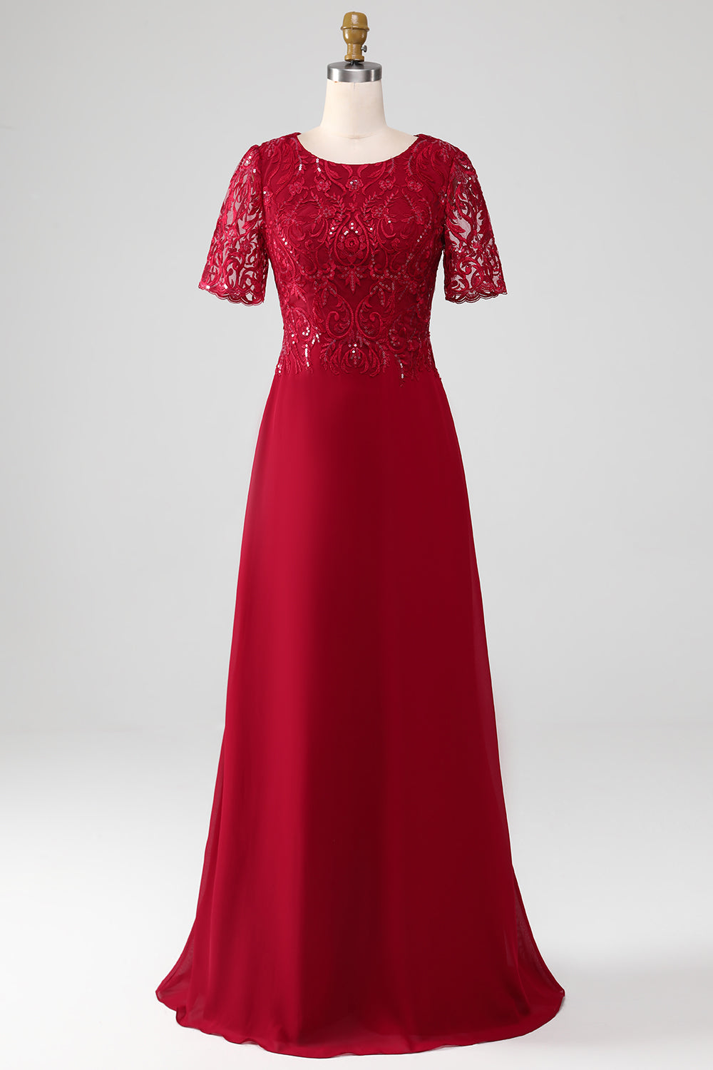 Wedtrend Women Sparkly Burgundy Party Dress A Line Round Neck Sequin Mother of Bride Dress with Appliques WEDTREND Wedtrend Women Sparkly Burgundy Party Dress A Line Round Neck Sequin Mother of Bride Dress with Appliques WEDTREND
