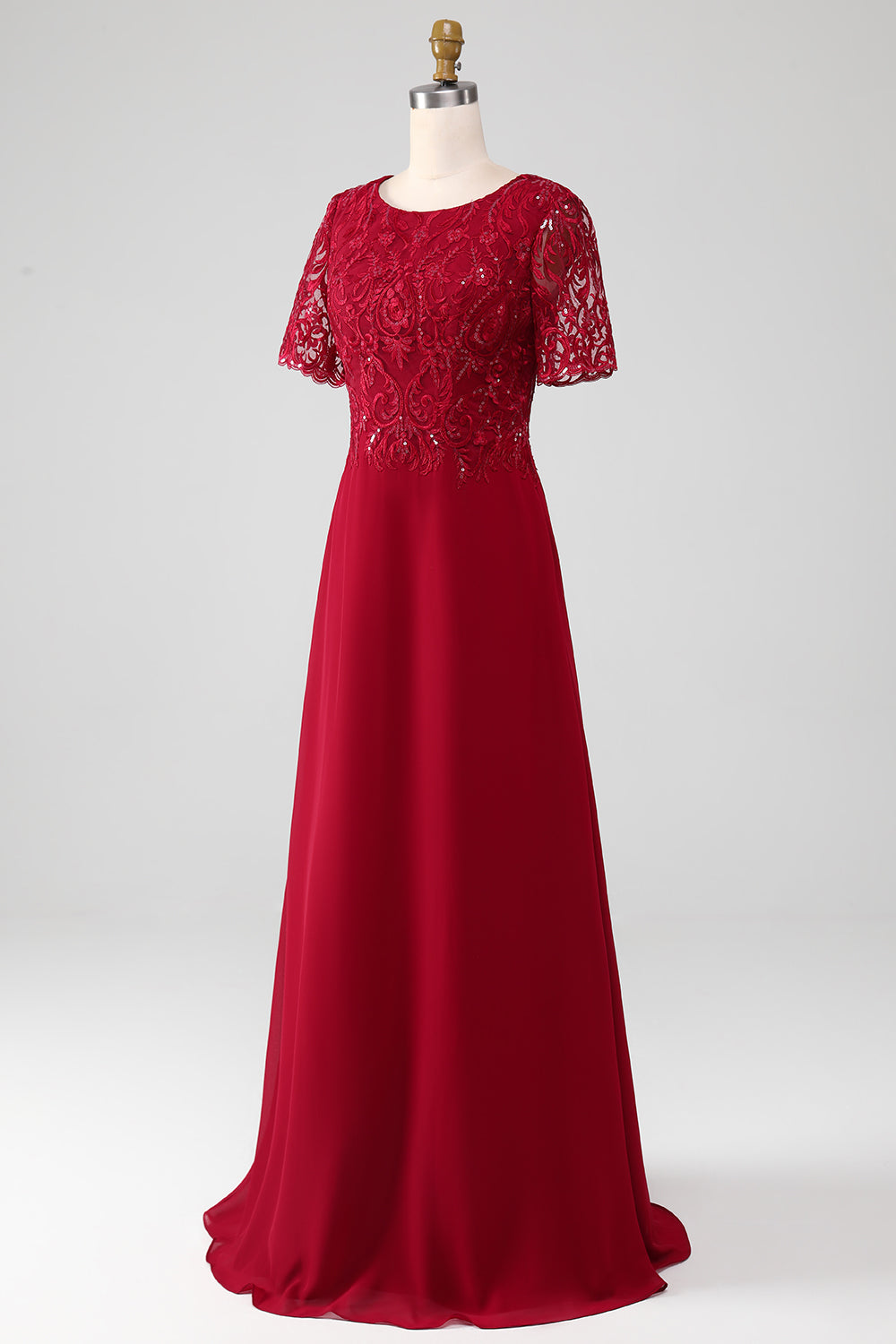 Wedtrend Women Sparkly Burgundy Party Dress A Line Round Neck Sequin Mother of Bride Dress with Appliques WEDTREND Wedtrend Women Sparkly Burgundy Party Dress A Line Round Neck Sequin Mother of Bride Dress with Appliques WEDTREND