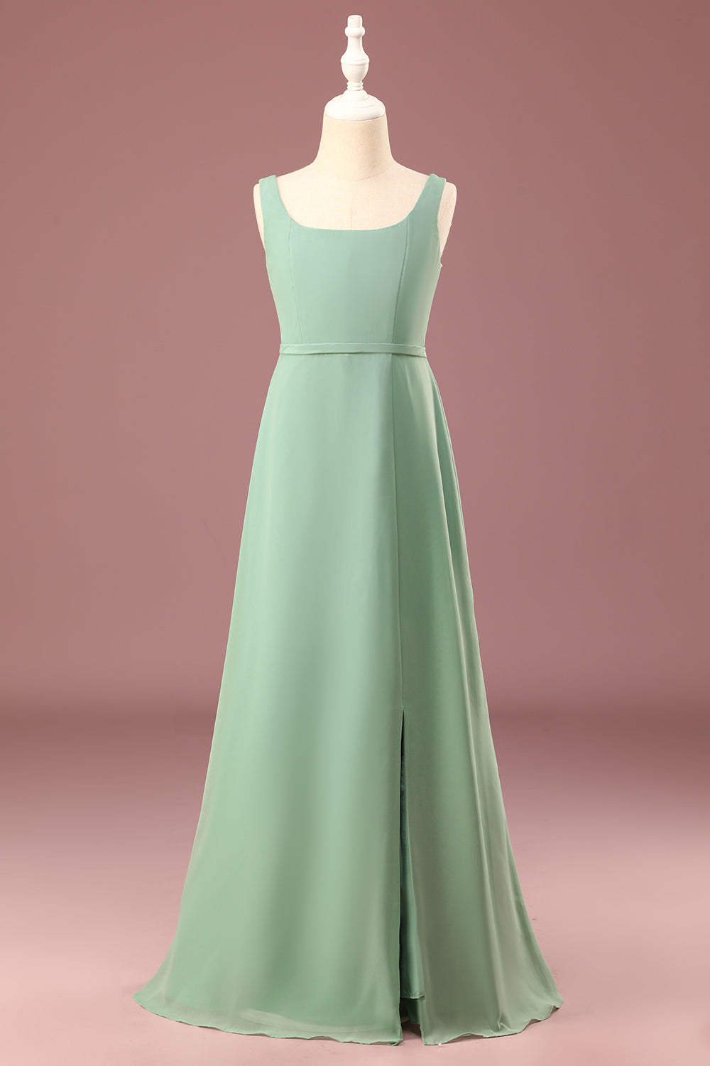 Wedtrend Green Junior Bridesmaid Dress A-Line Square Neck Sleeveless Chiffon Flower Girl Dress, Chiffon Color / J16 Wedtrend Green Junior Bridesmaid Dress A-Line Square Neck Sleeveless Chiffon Flower Girl Dress, Chiffon Color / J16