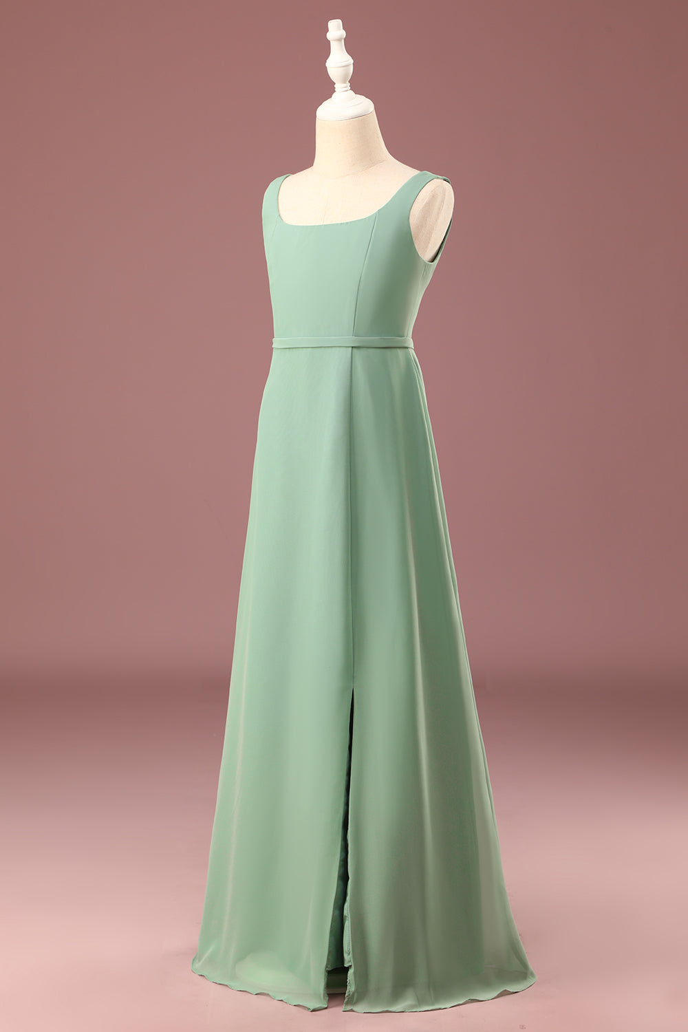 Wedtrend Green Junior Bridesmaid Dress A-line Square Neck Sleeveless Chiffon Flower Girl Dress WEDTREND Wedtrend Green Junior Bridesmaid Dress A-line Square Neck Sleeveless Chiffon Flower Girl Dress WEDTREND