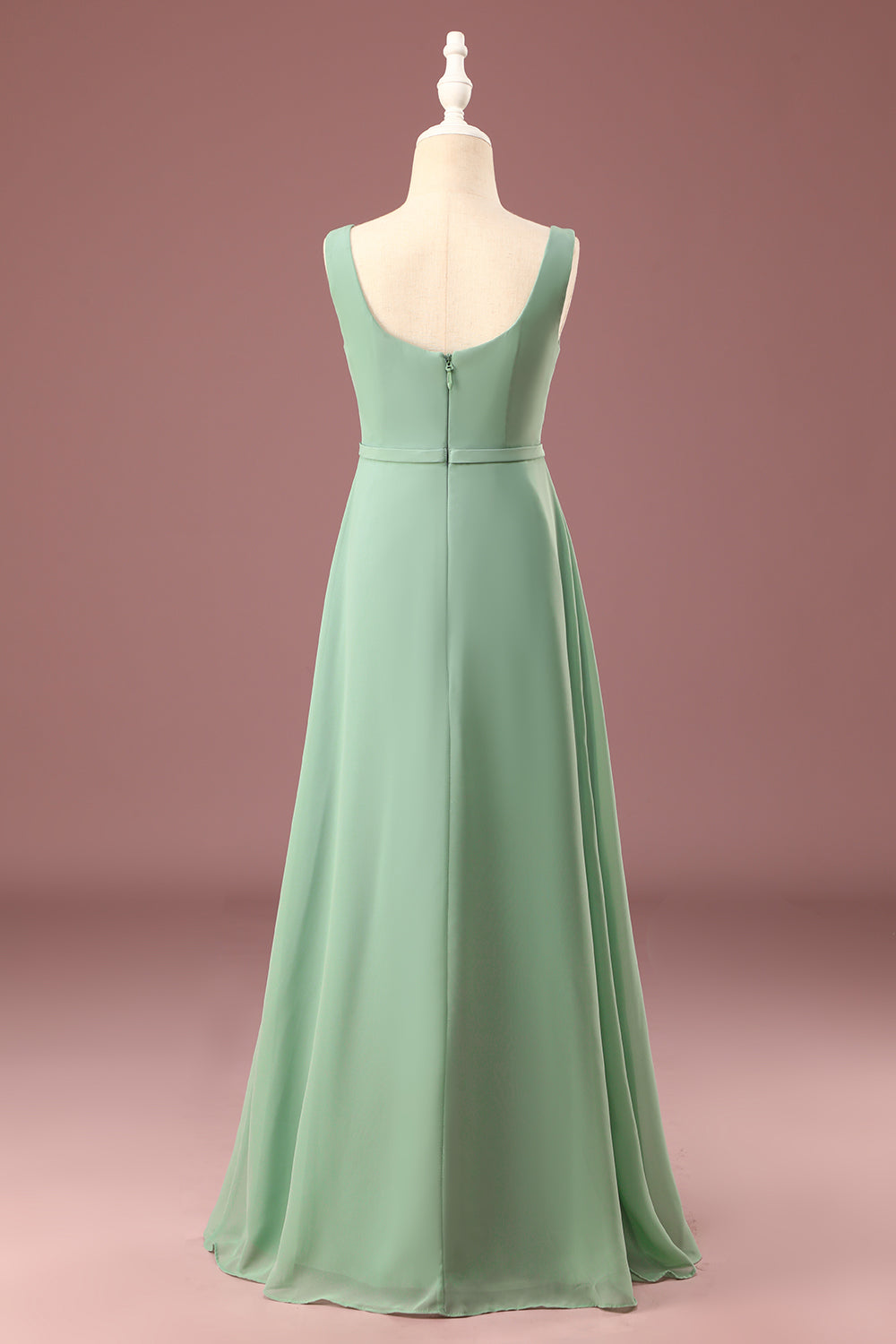 Wedtrend Green Junior Bridesmaid Dress A-line Square Neck Sleeveless Chiffon Flower Girl Dress WEDTREND Wedtrend Green Junior Bridesmaid Dress A-line Square Neck Sleeveless Chiffon Flower Girl Dress WEDTREND