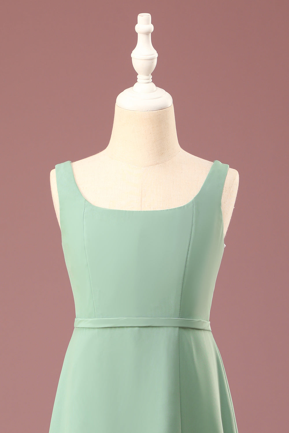 Wedtrend Green Junior Bridesmaid Dress A-line Square Neck Sleeveless Chiffon Flower Girl Dress WEDTREND Wedtrend Green Junior Bridesmaid Dress A-line Square Neck Sleeveless Chiffon Flower Girl Dress WEDTREND