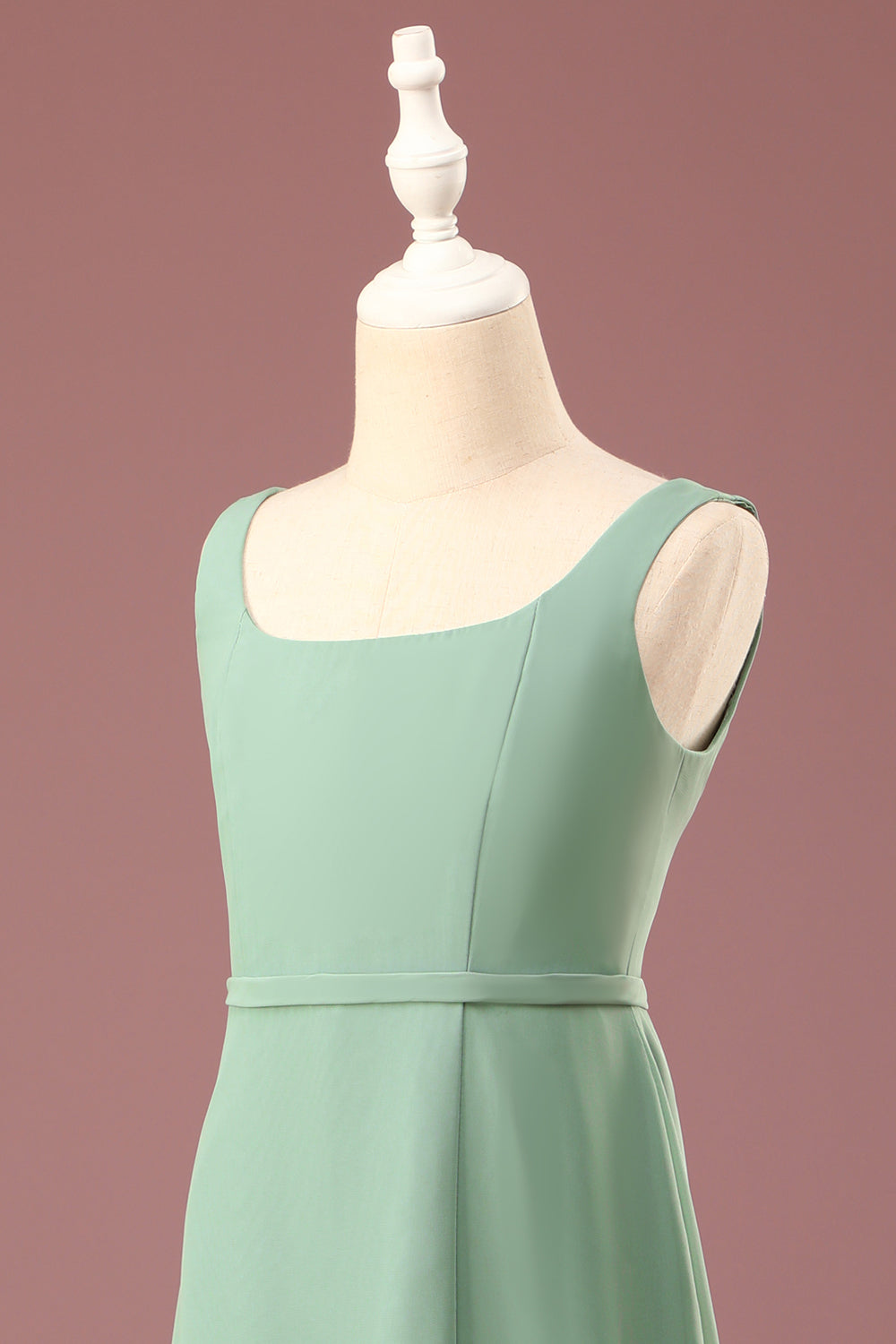 Wedtrend Green Junior Bridesmaid Dress A-line Square Neck Sleeveless Chiffon Flower Girl Dress WEDTREND Wedtrend Green Junior Bridesmaid Dress A-line Square Neck Sleeveless Chiffon Flower Girl Dress WEDTREND