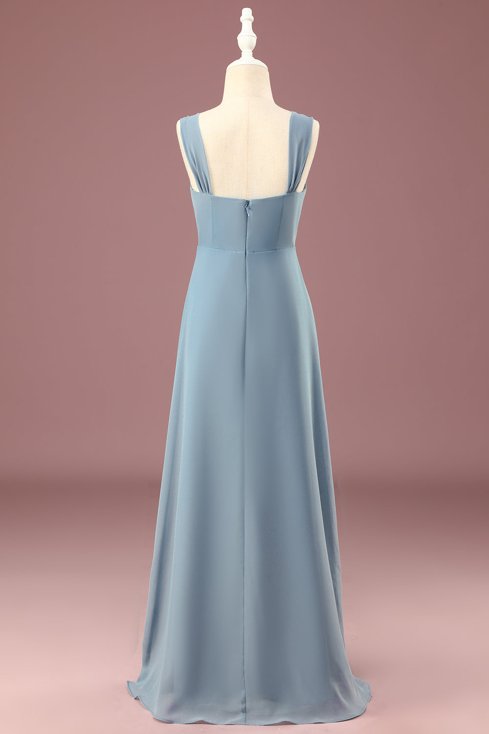 Wedtrend Dusty Blue Junior Bridesmaid Dress A-line V-Neck Chiffon