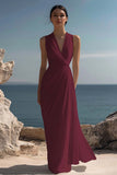 White A Line V-Neck Ruched Engagement Dress